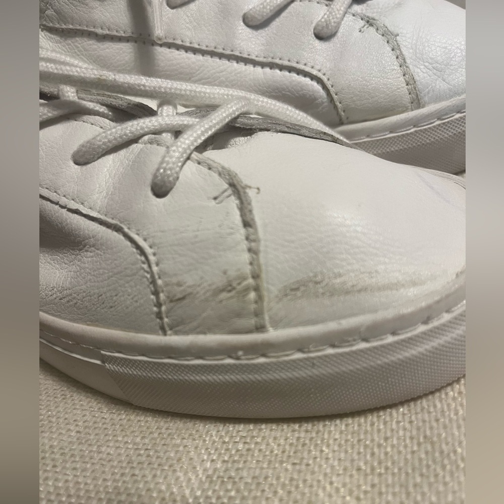 Zara Women’s white Faux leather lace Sneakers size 7 - Picture 6 of 7